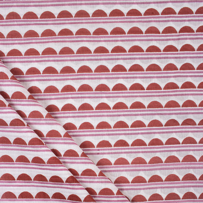 Red Indian Jaipuri Block Print Cotton Fabric