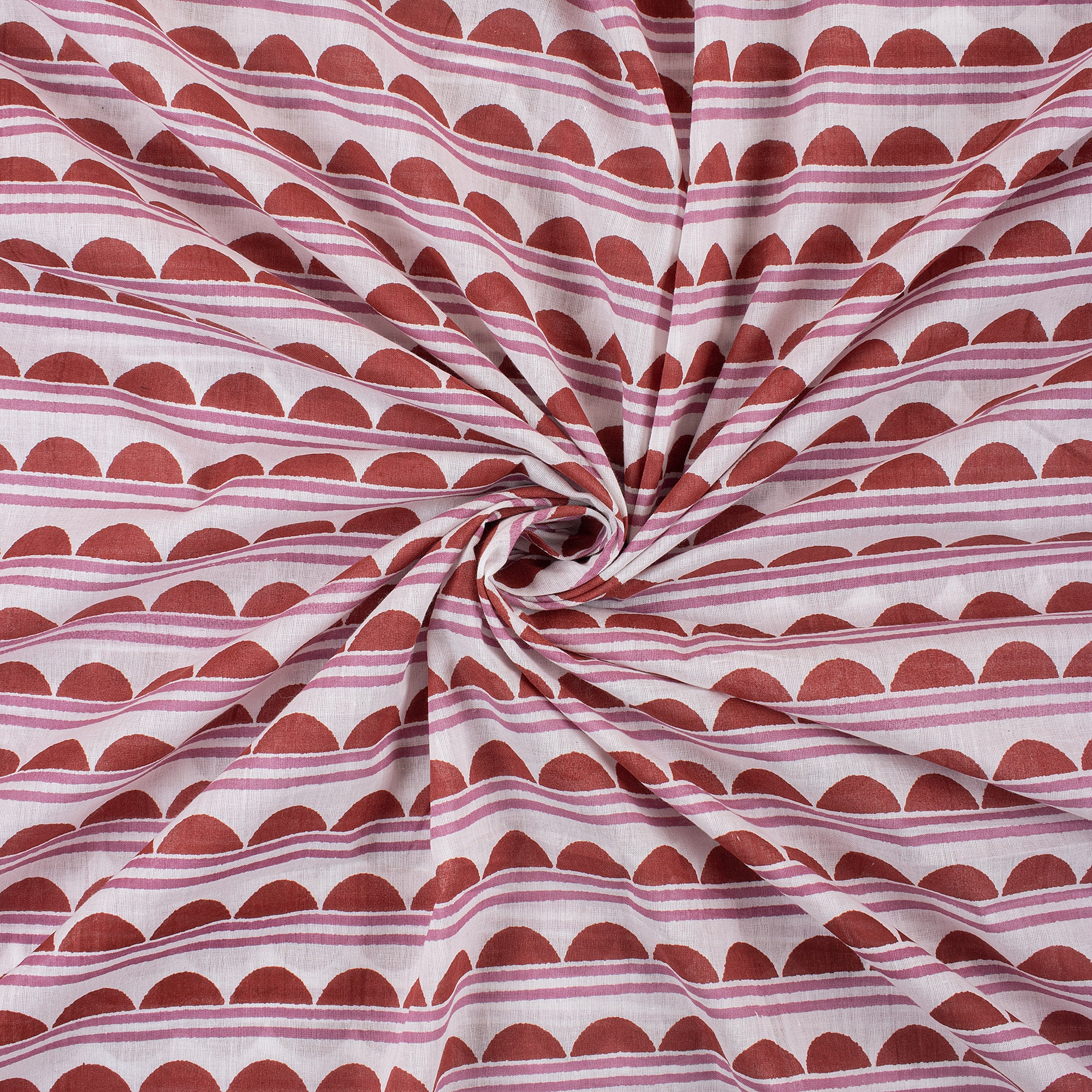 Red Indian Jaipuri Block Print Cotton Fabric