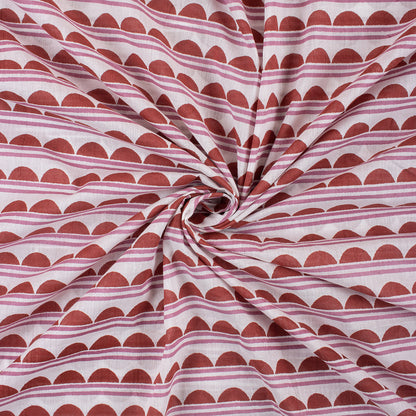 Red Indian Jaipuri Block Print Cotton Fabric