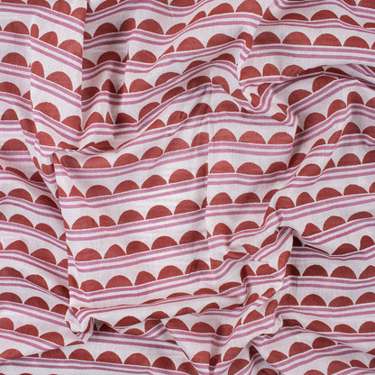 Red Indian Jaipuri Block Print Cotton Fabric