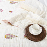 Red Leaf Block Printed Jaipuri Quilts For Winter