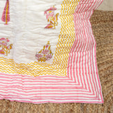 Red Leaf Block Printed Jaipuri Quilts For Winter
