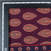 Red Leaf Hand Block Printed Cotton Fabric