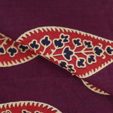 Red Leaf Hand Block Printed Cotton Fabric