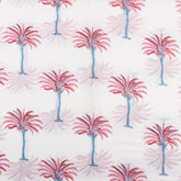 Red Palm Tree Hand Block Print Cotton Fabric Material