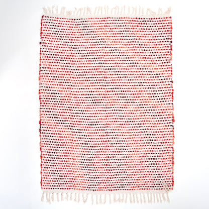 Red Stripe Organic Cotton Woven Throw for Couch
