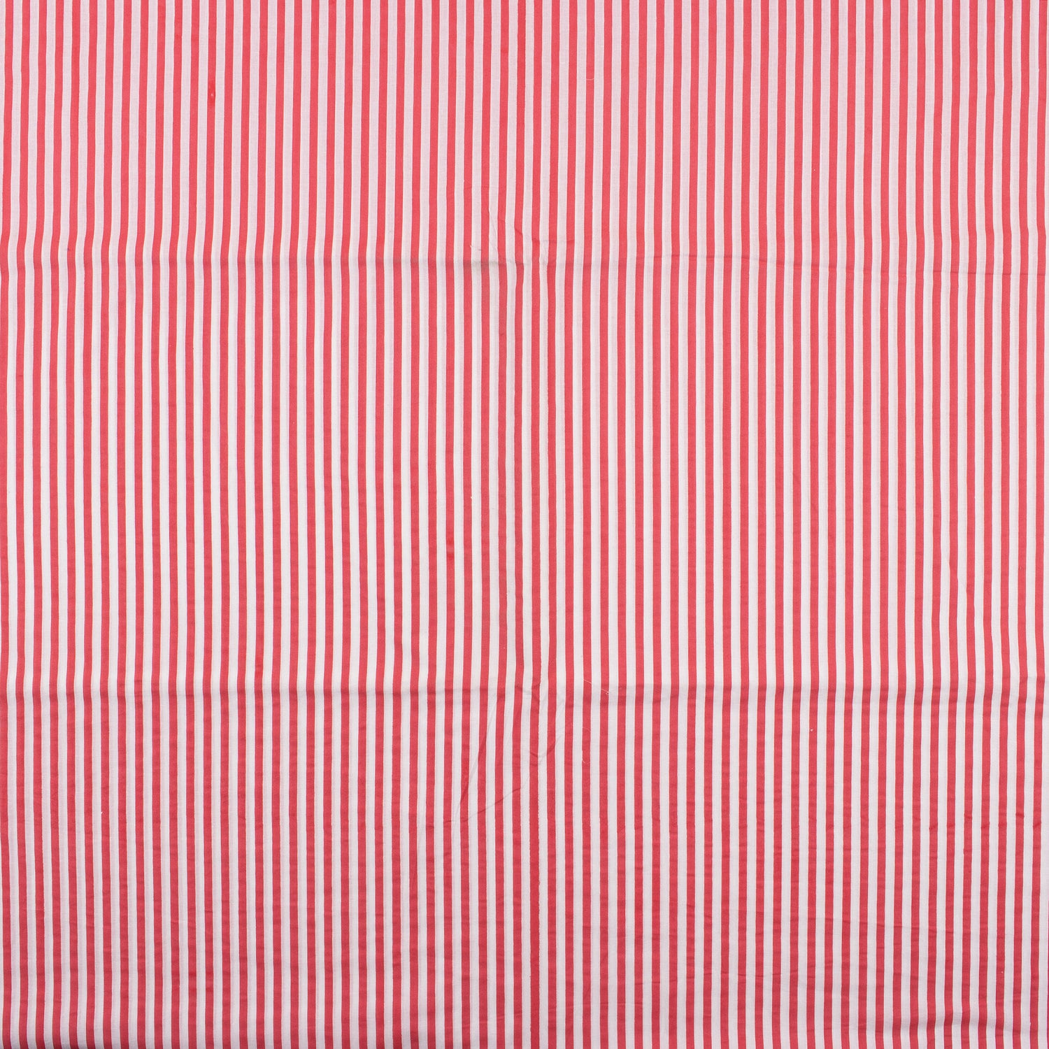 Red Striped Hand Block Print Fabric