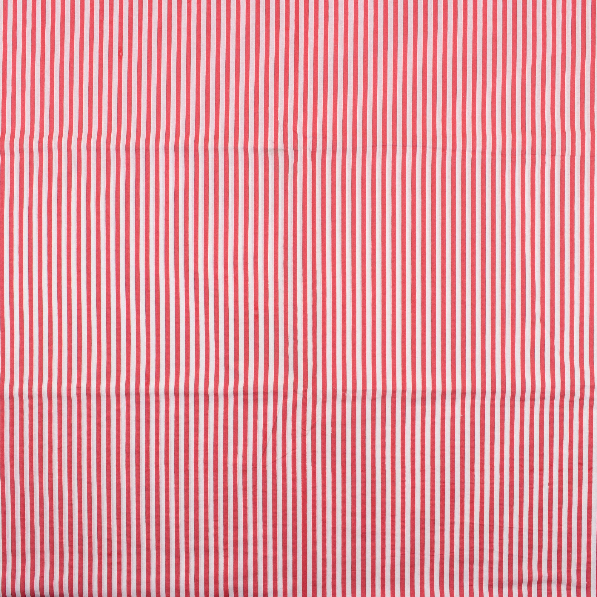 Red Striped Hand Block Print Fabric