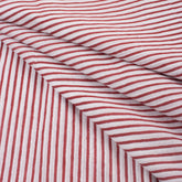 Red Striped Hand Block Printed Organic Cotton Fabric By The Yard