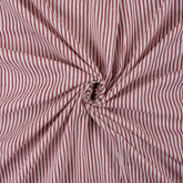 Red Striped Hand Block Printed Organic Cotton Fabric By The Yard