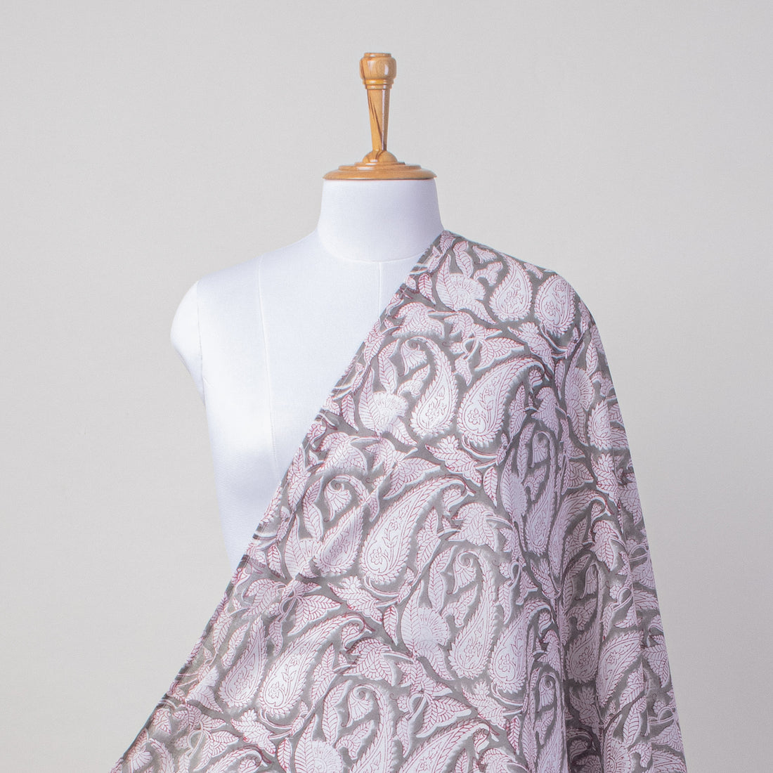 Red paisley Hand Block Print Cotton Summer Sarong For Ladies