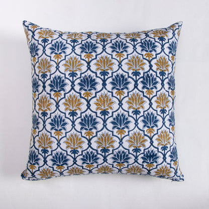 Reversible Hand Block Printed Floral Cushion Cover