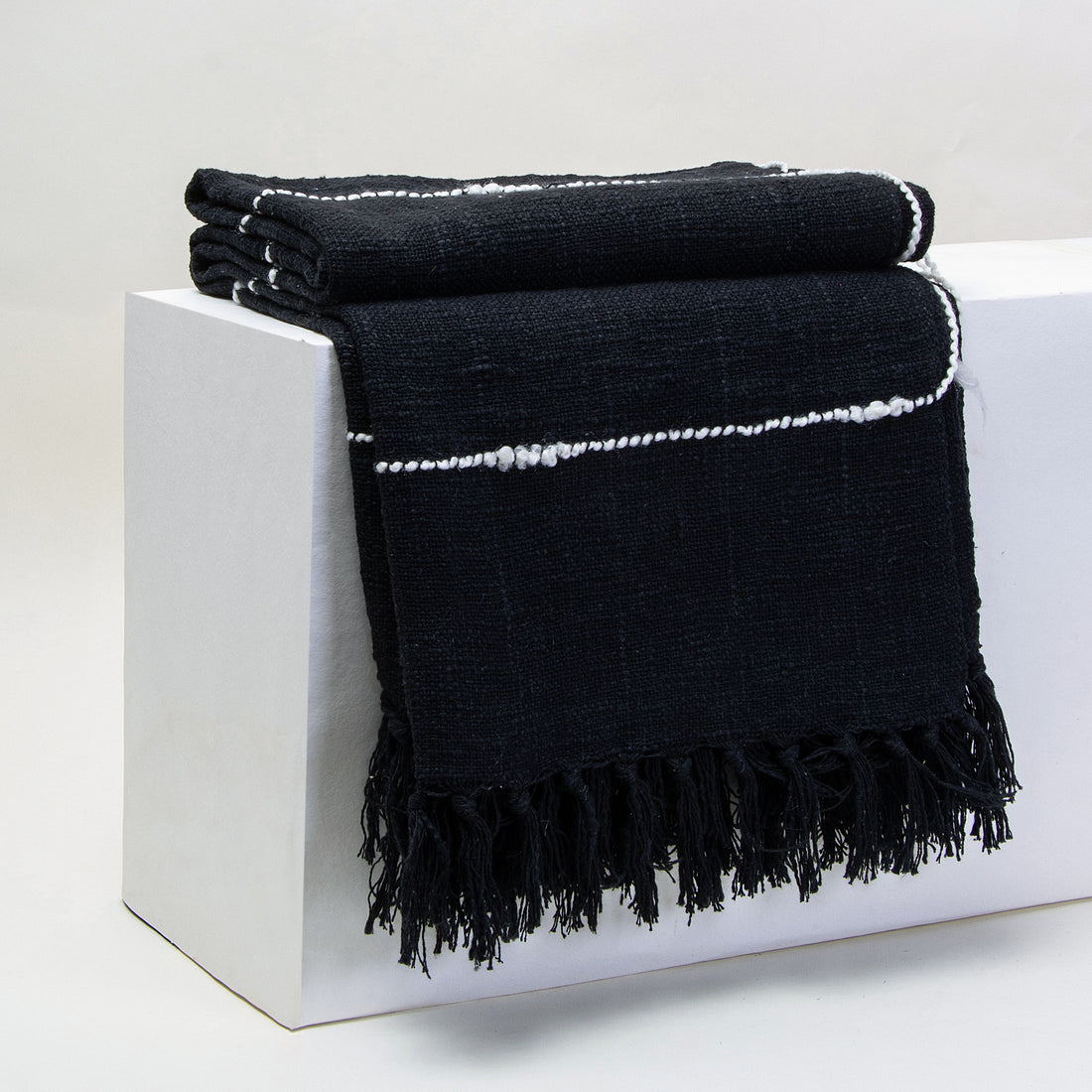 Reversible Hand Woven Cotton Throw Blankets