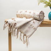 Reversible Indian Boho Cotton Woven Throw Blanket