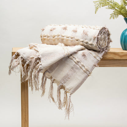 Reversible Indian Boho Cotton Woven Throw Blanket