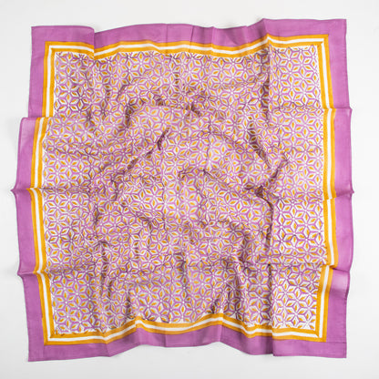 Handmade Cotton Purple Block Printed Scarf For Women