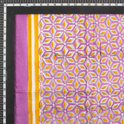 Handmade Cotton Purple Block Printed Scarf For Women