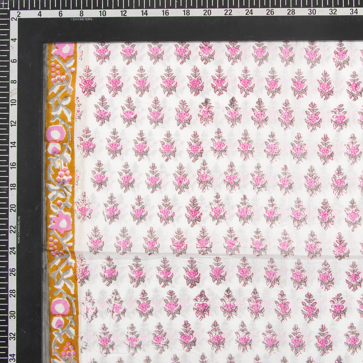Pink Bloom Hand Block Printed Traditional Cotton Floral Scarf