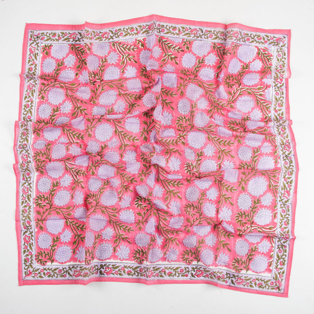 Traditional Indian Floral Printed Cotton Scarf for Women