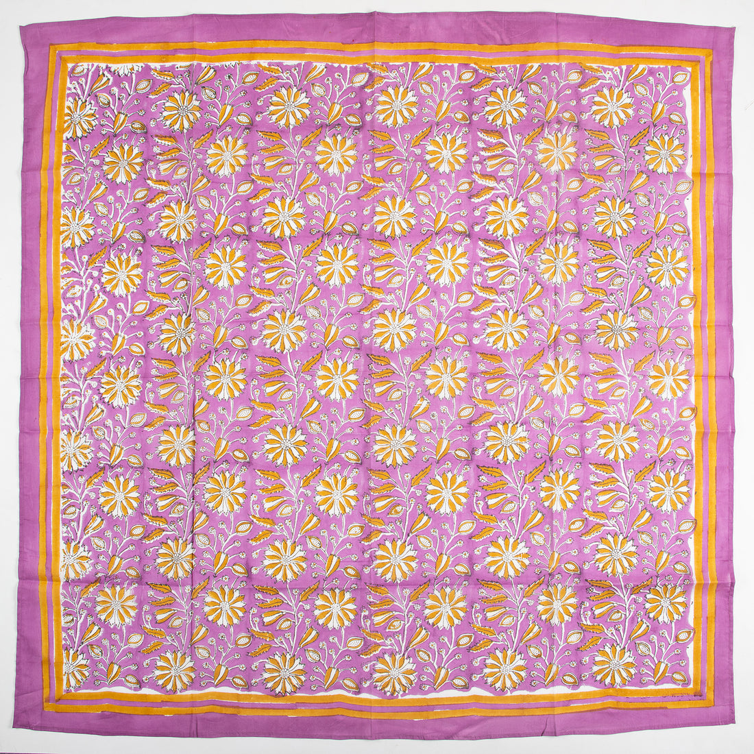 Purple Floral Block Printed Cotton Scarves For women
