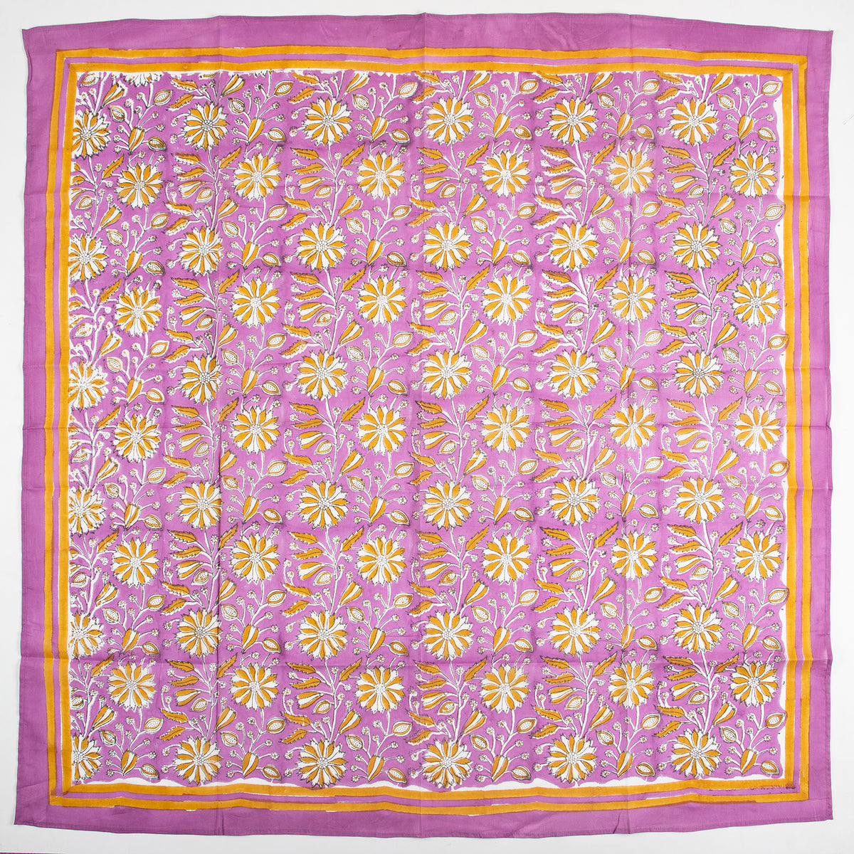 Purple Floral Block Printed Cotton Scarves For women