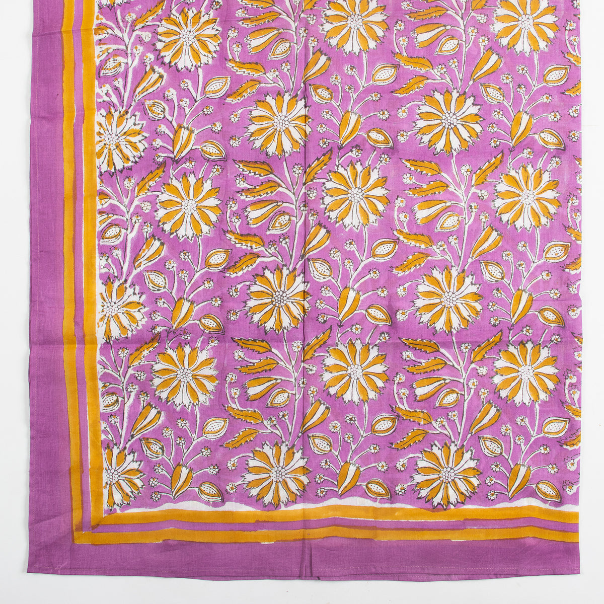 Purple Floral Block Printed Cotton Scarves For women