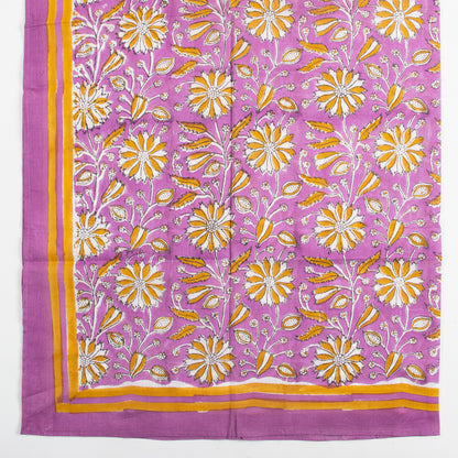 Purple Floral Block Printed Cotton Scarves For women