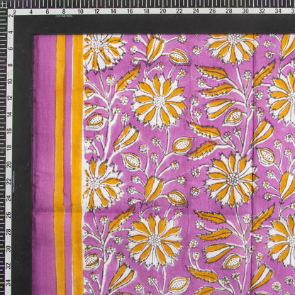 Purple Floral Block Printed Cotton Scarves For women