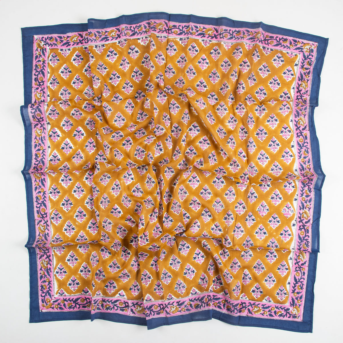 Cotton Hand Block Floral Printed Travel Scarf For Women &amp; Girls