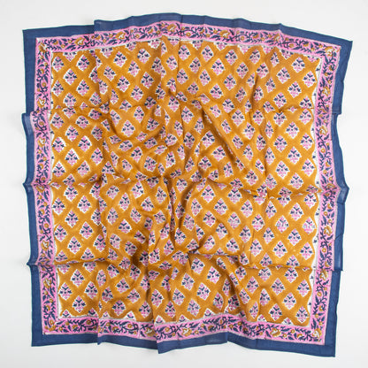 Cotton Hand Block Floral Printed Travel Scarf For Women &amp; Girls