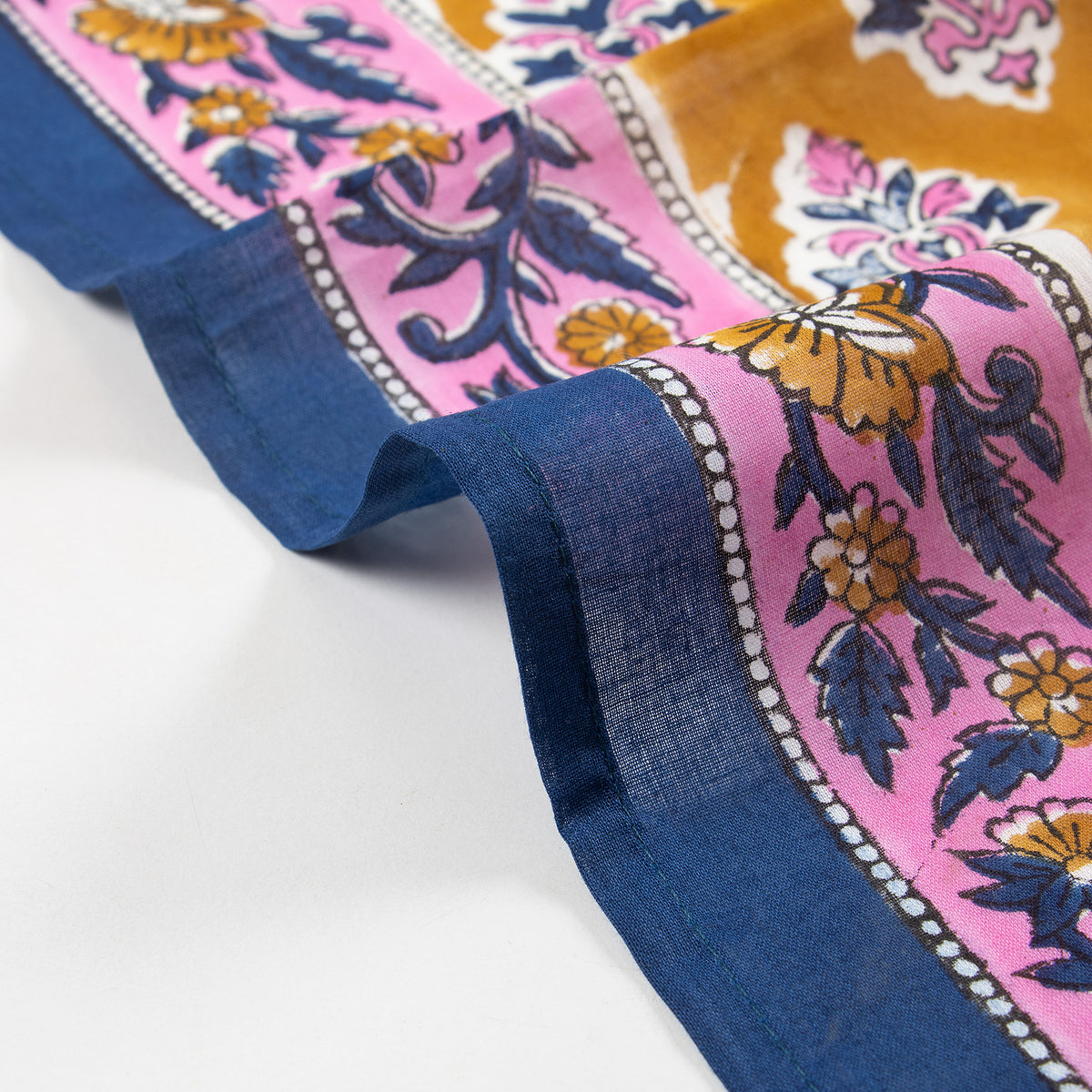 Cotton Hand Block Floral Printed Travel Scarf For Women &amp; Girls