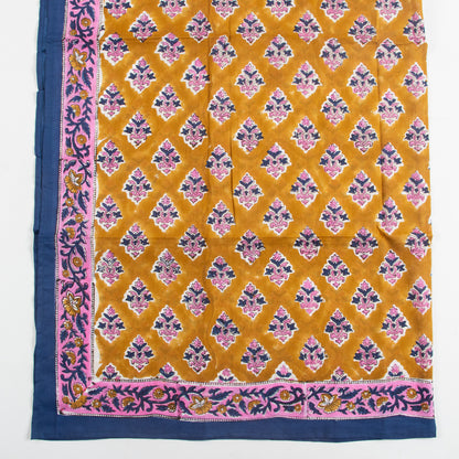 Cotton Hand Block Floral Printed Travel Scarf For Women &amp; Girls