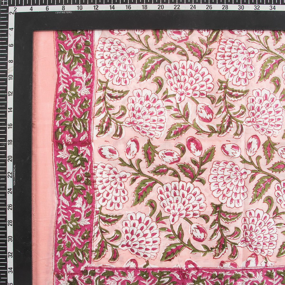 Pink Floral Sanganeri Hand Block Printed 100% Cotton Scarf