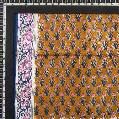 Brown Cotton Hand Printed Scarf For Outdoor