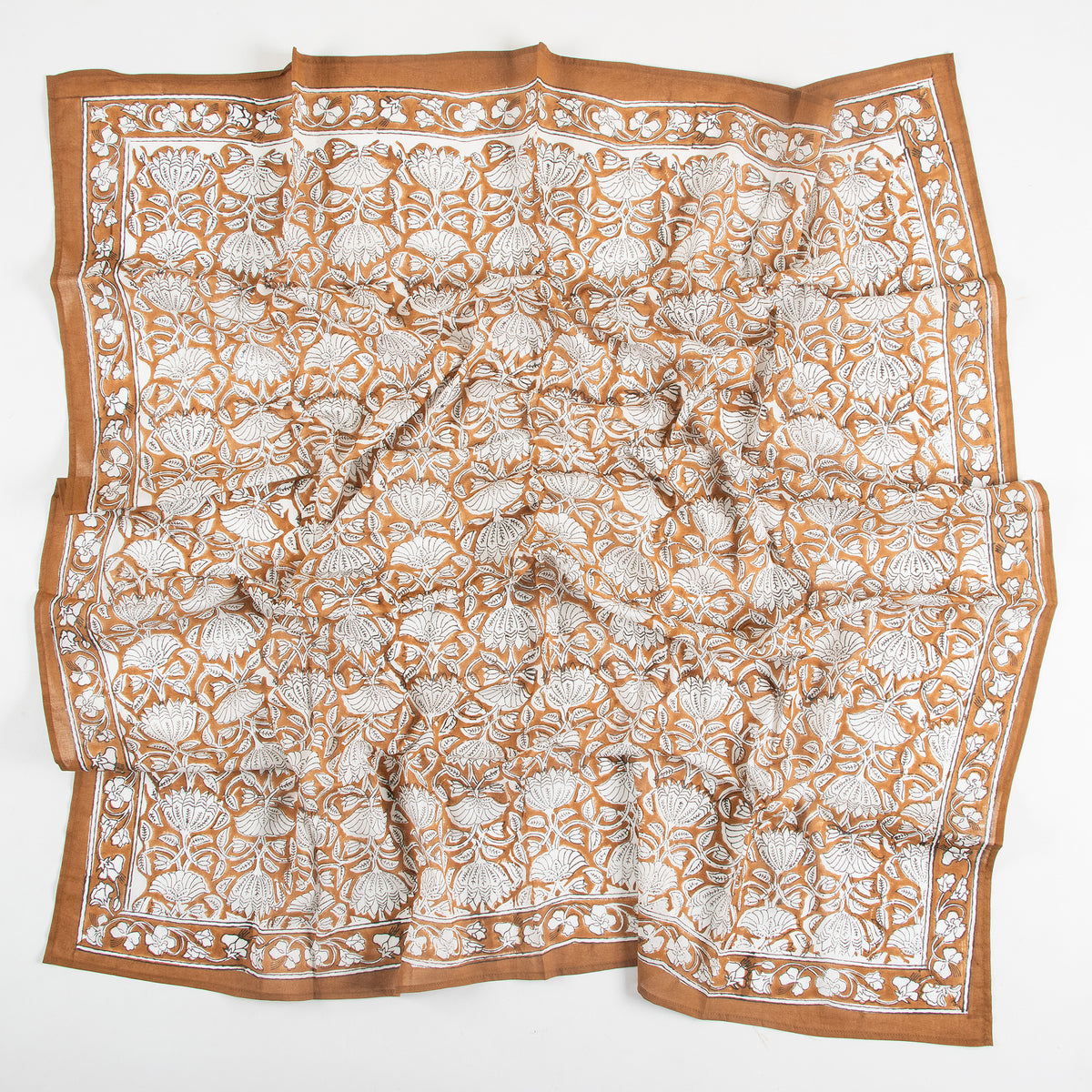 Women’s Vintage Hand Block Floral Print Scarf