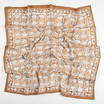 Women’s Vintage Hand Block Floral Print Scarf