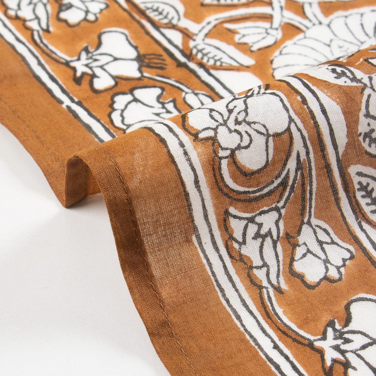 Women’s Vintage Hand Block Floral Print Scarf