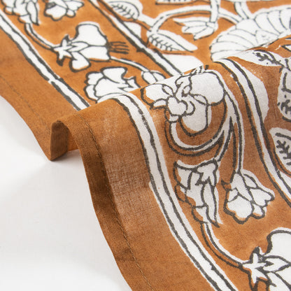 Women’s Vintage Hand Block Floral Print Scarf