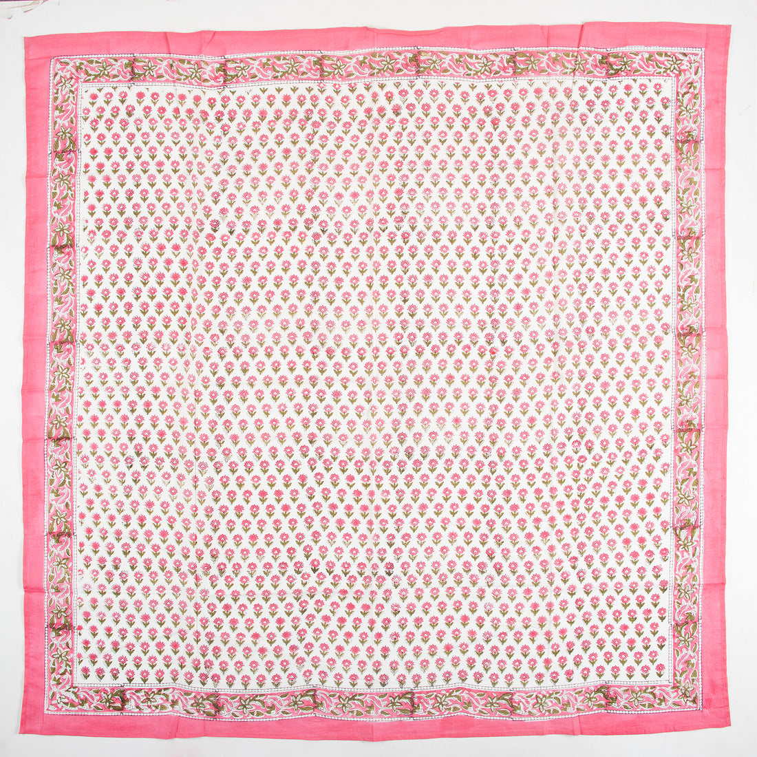 Indian Pink Floral Printed Soft Breathable Cotton Scarf for Women