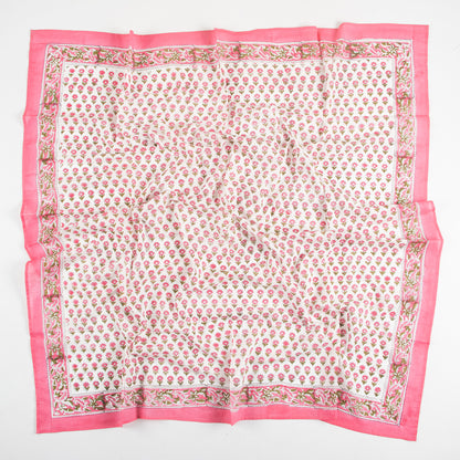 Indian Pink Floral Printed Soft Breathable Cotton Scarf for Women