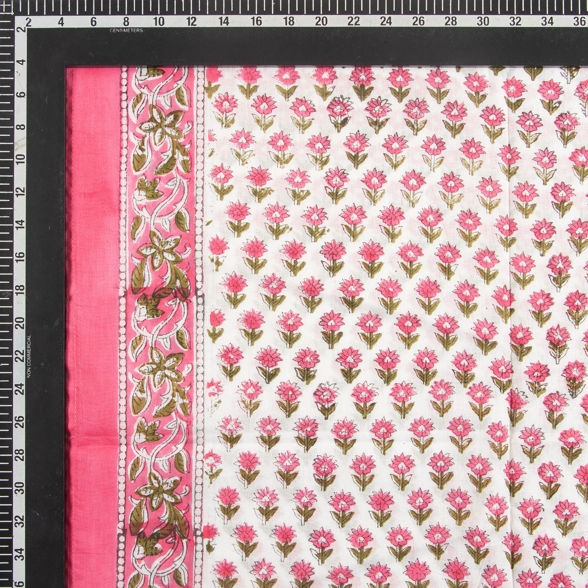 Indian Pink Floral Printed Soft Breathable Cotton Scarf for Women