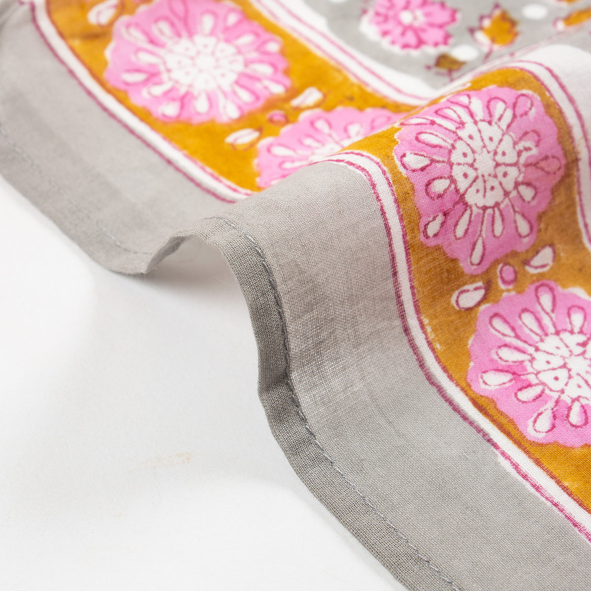 New Hand Block Floral Printed Cotton Neck Scarf