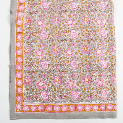 New Hand Block Floral Printed Cotton Neck Scarf