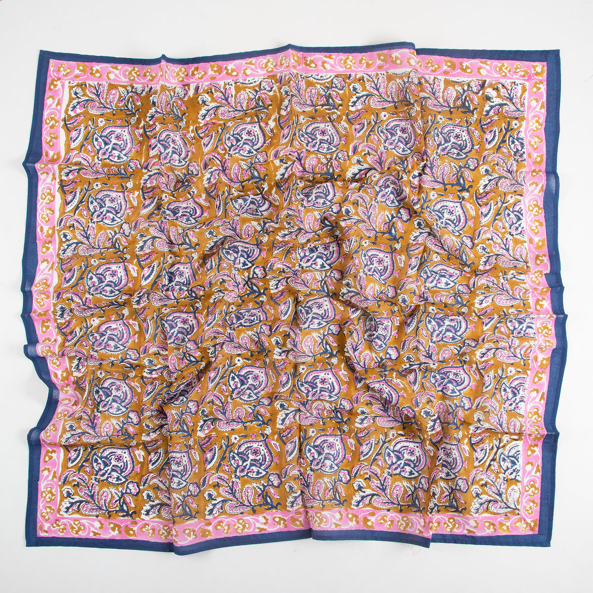 Multicolor Paisley Floral Printed Cotton Scarf for Women