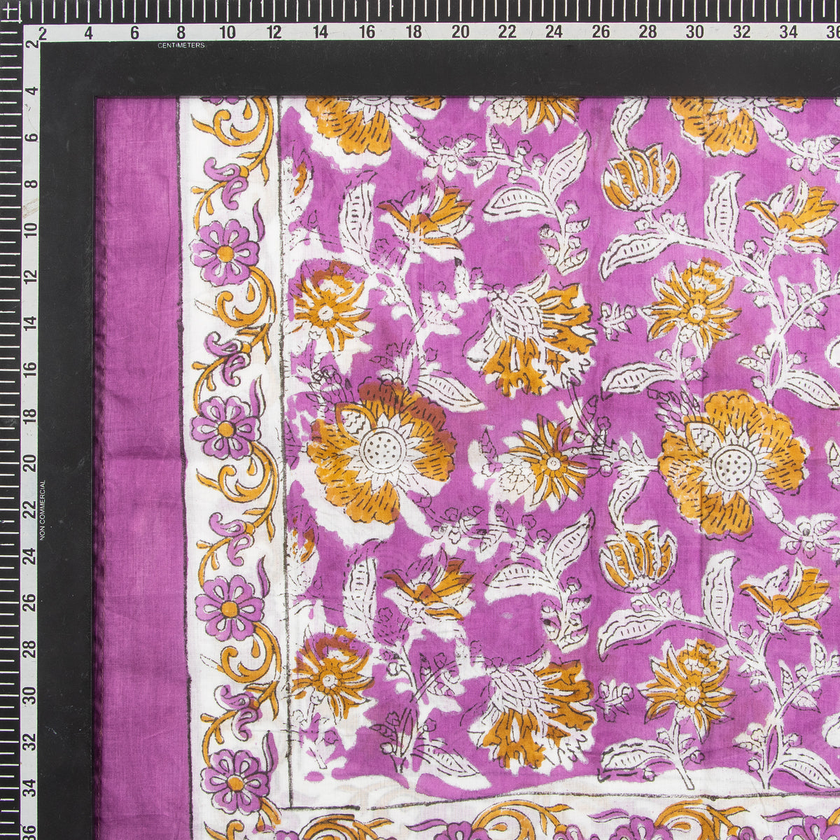 Purple Elegant Lightweight Traditional Floral Printed Cotton Scarf