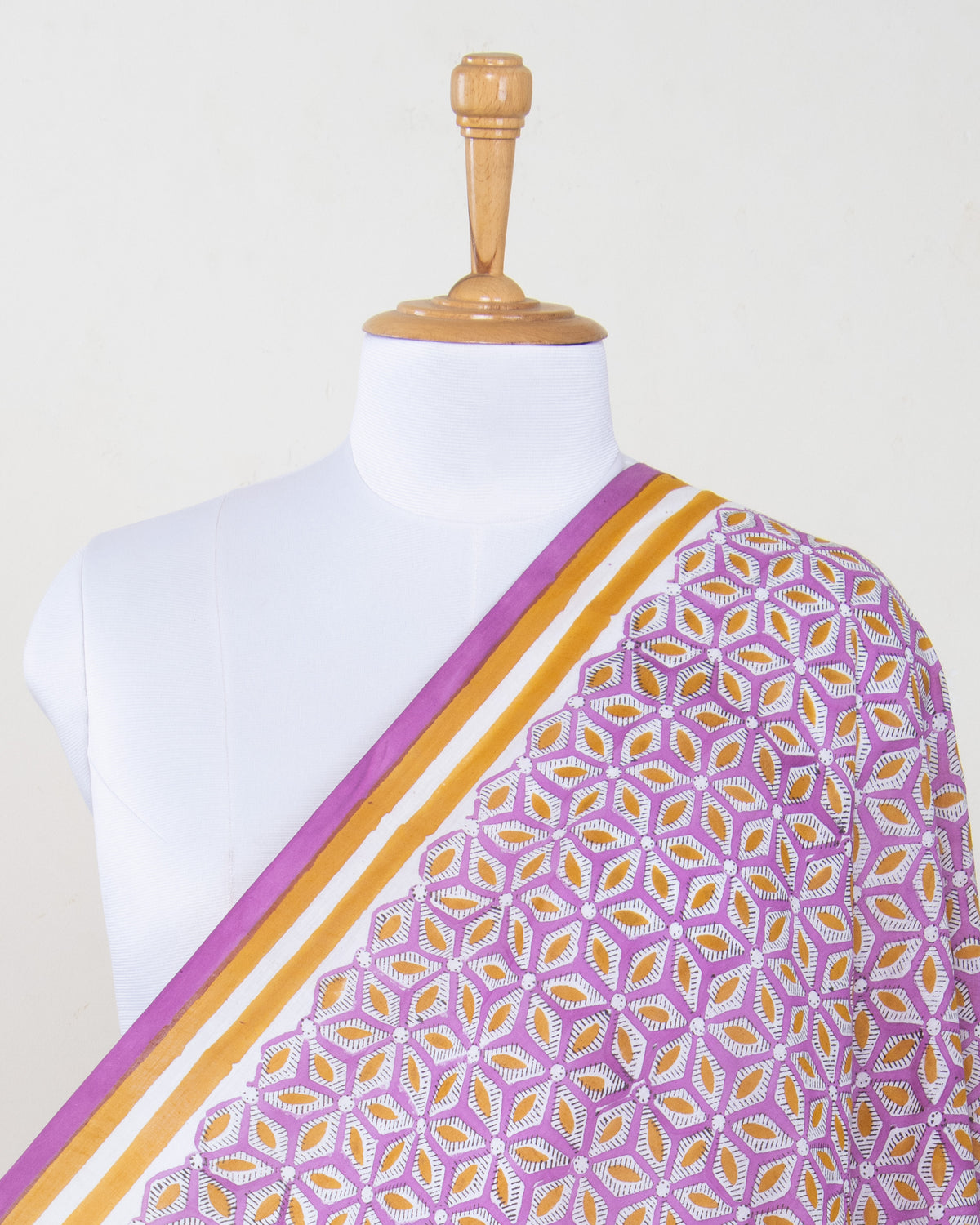 Purple Hand Printed Cotton Sarong for Women