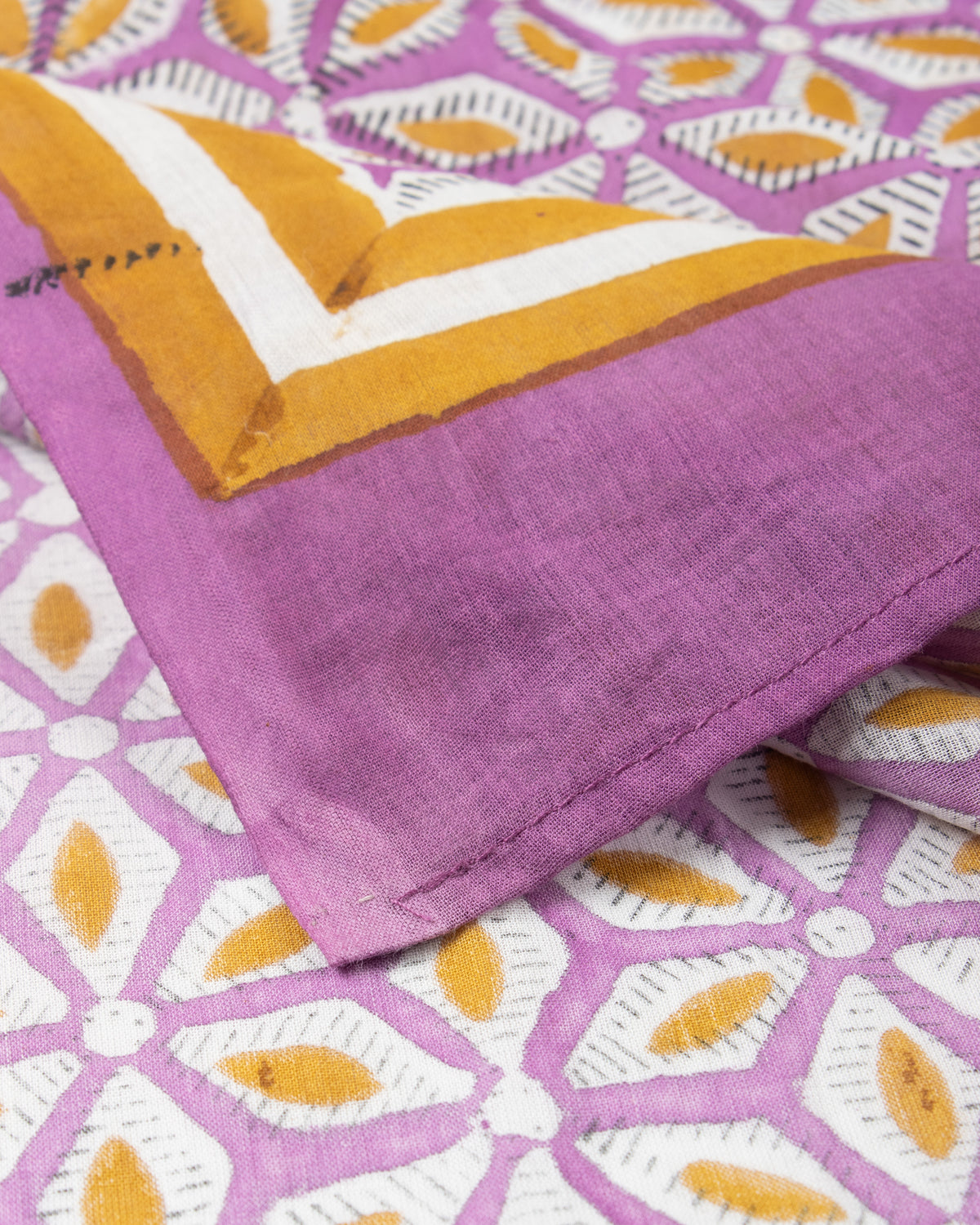Purple Hand Printed Cotton Sarong for Women