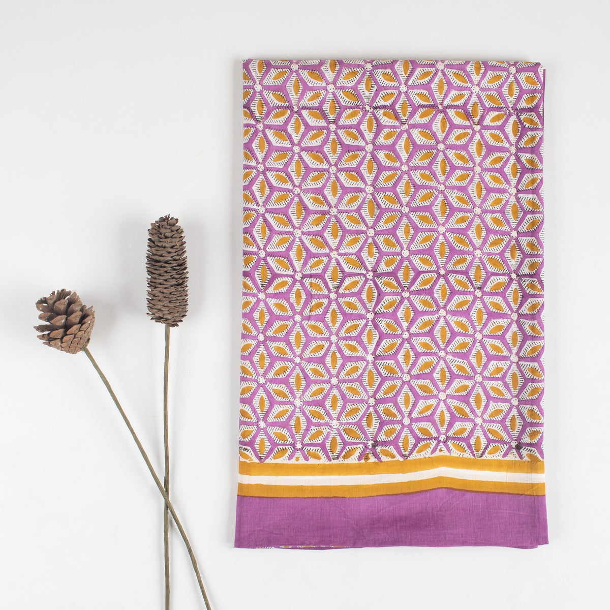 Purple Hand Printed Cotton Sarong for Women