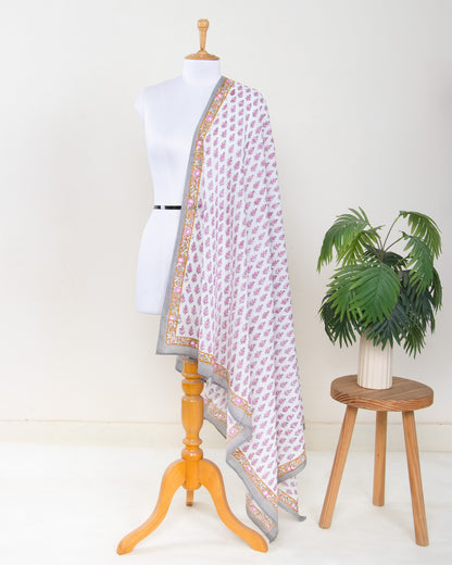 Pink Booti Printed Cotton Beach Sarong Wrap For Women
