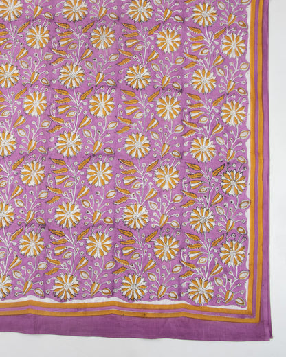 Handmade Floral Block Printed Cotton Outdoor Sarong Wrap For Ladies